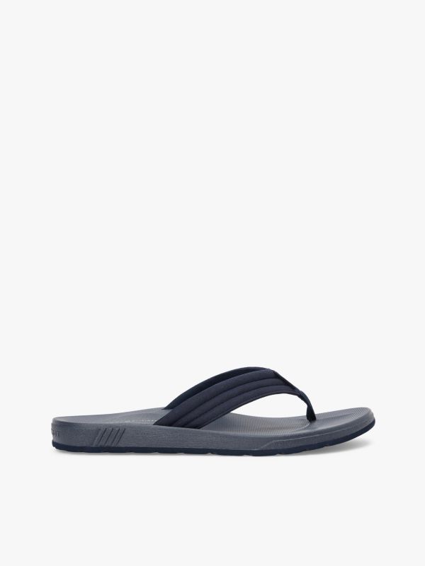 Padded Strap Contoured Footbed Flip-Flops — Blue