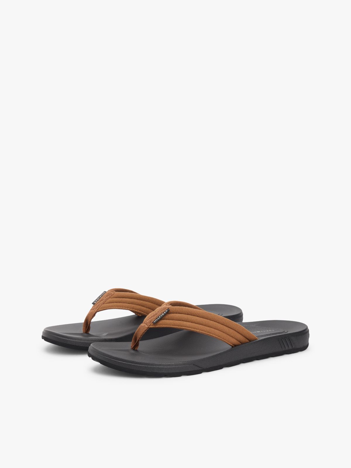 Padded Strap Contoured Footbed Flip-Flops — Brown
