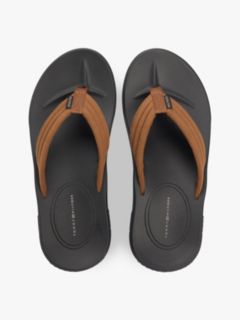 Padded Strap Contoured Footbed Flip-Flops — Brown 3