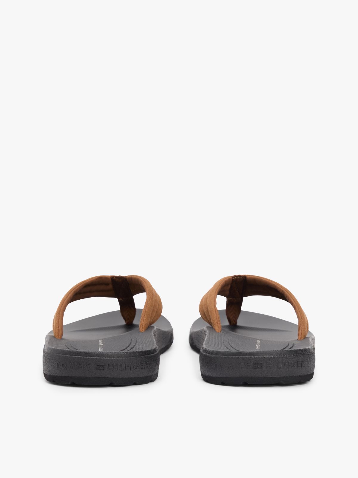 Padded Strap Contoured Footbed Flip-Flops — Brown
