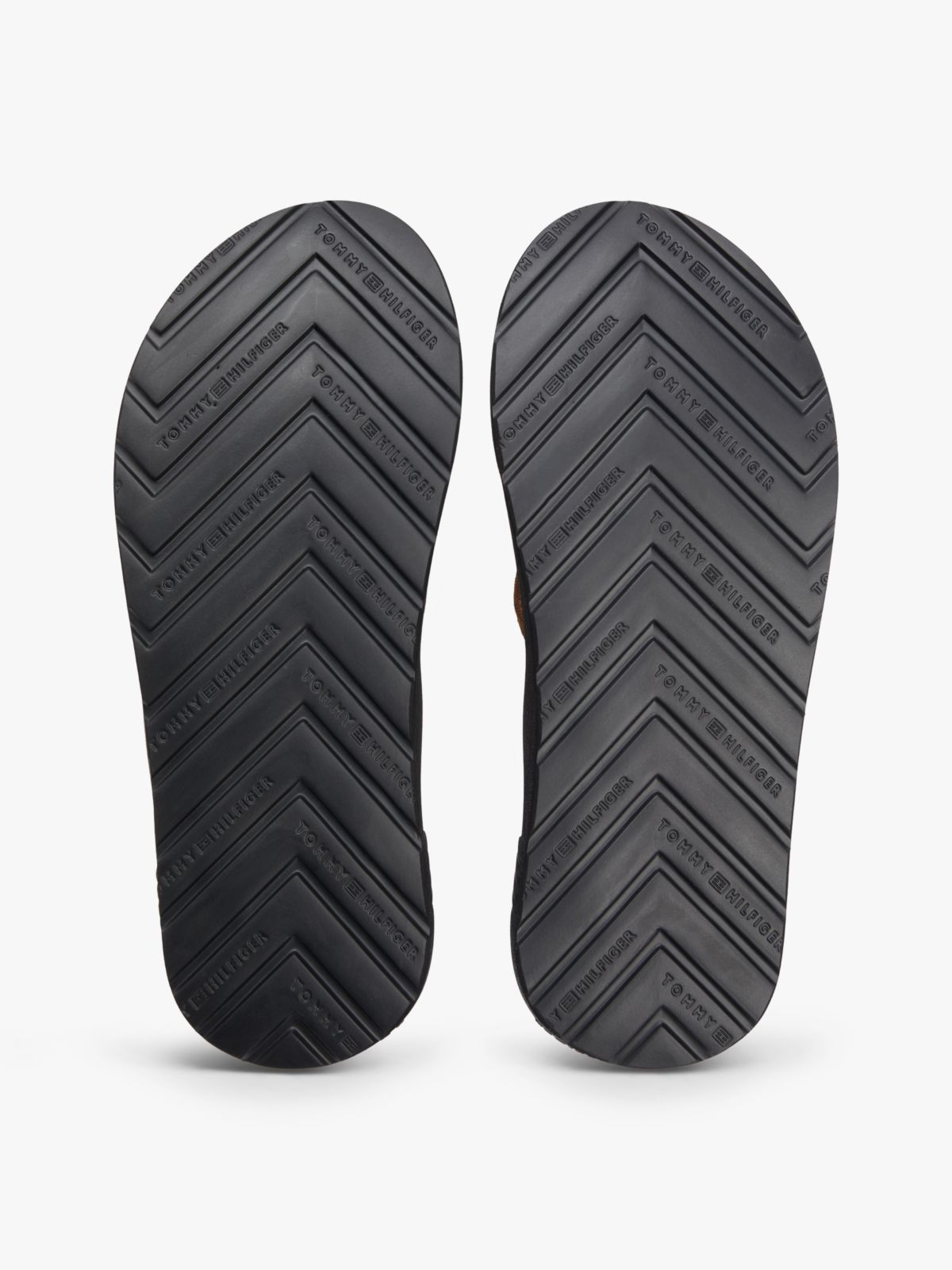 Padded Strap Contoured Footbed Flip-Flops — Brown