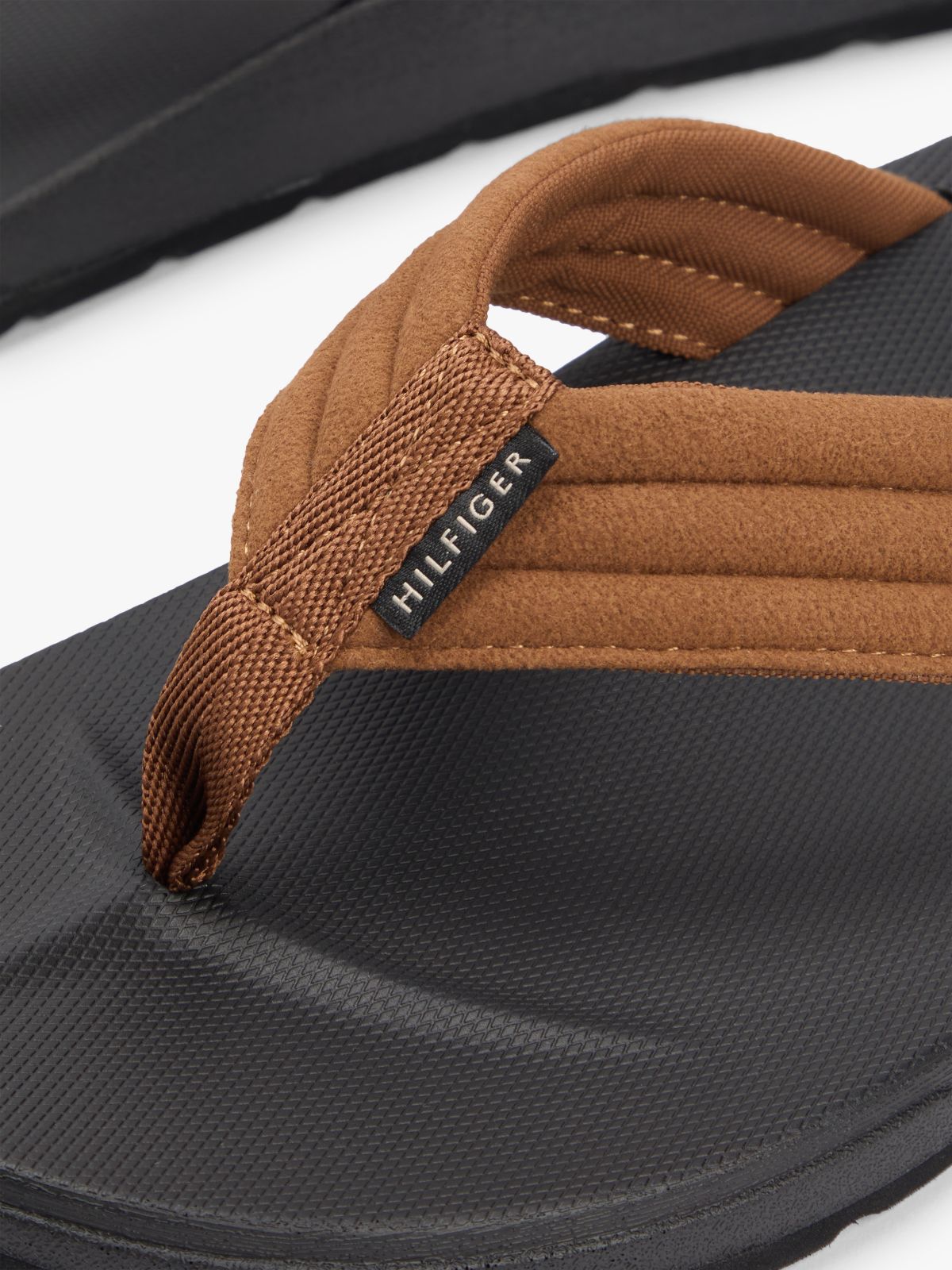 Padded Strap Contoured Footbed Flip-Flops — Brown