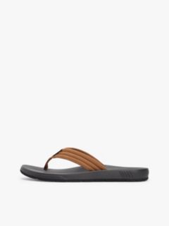 Padded Strap Contoured Footbed Flip-Flops — Brown 7