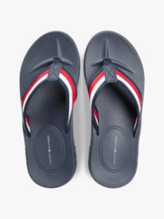 Contoured Footbed Signature Tape Flip-Flops — Blue 3