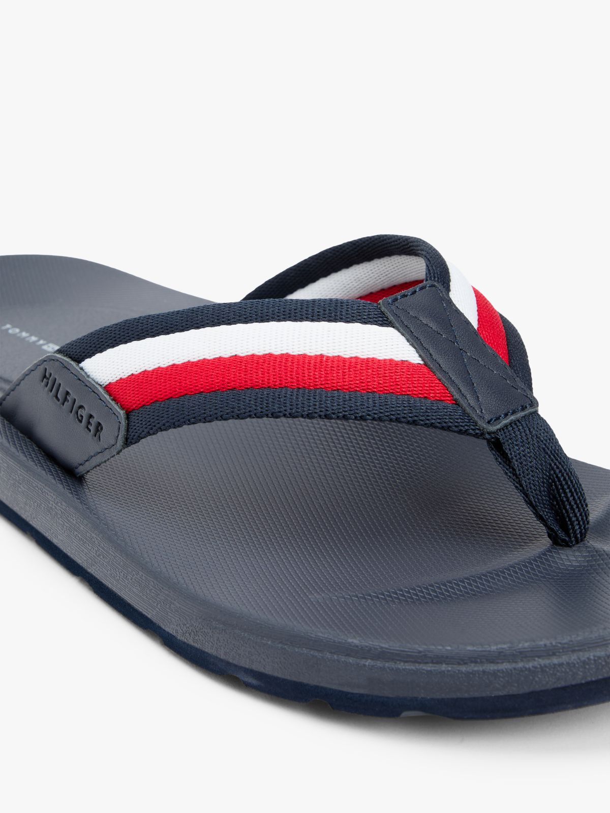 Contoured Footbed Signature Tape Flip-Flops — Blue