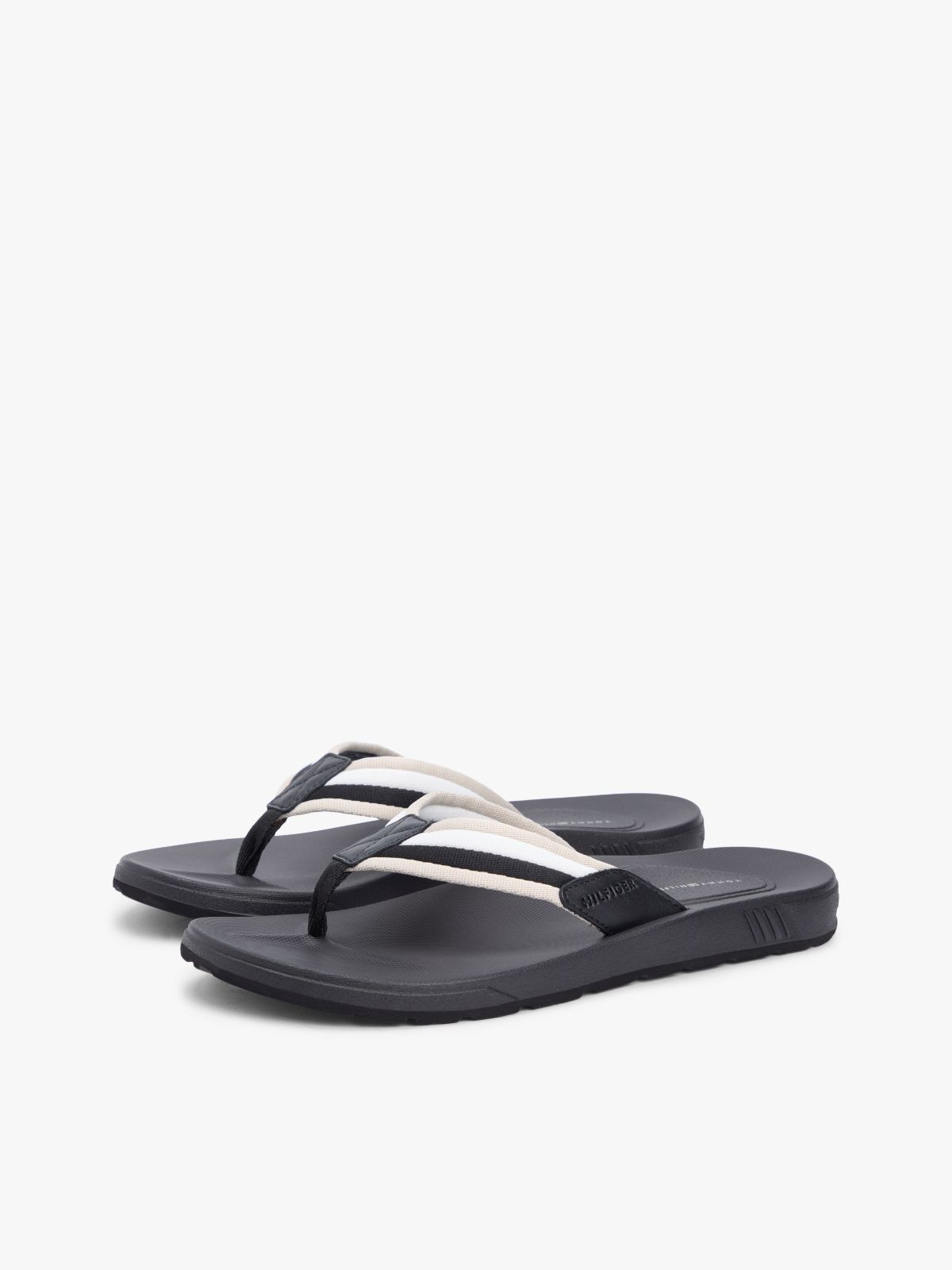 Contoured Footbed Signature Tape Flip-Flops — Black