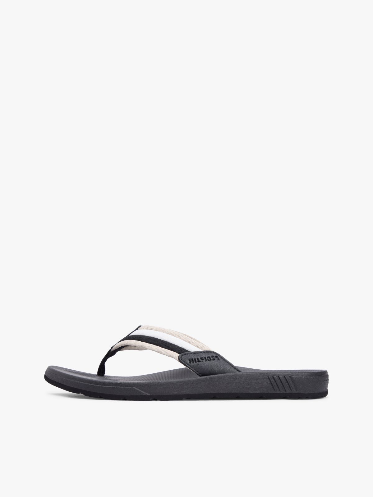 Contoured Footbed Signature Tape Flip-Flops — Black