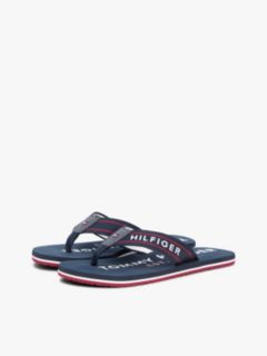 Webbing Strap Logo Flip-Flops — Blue 2