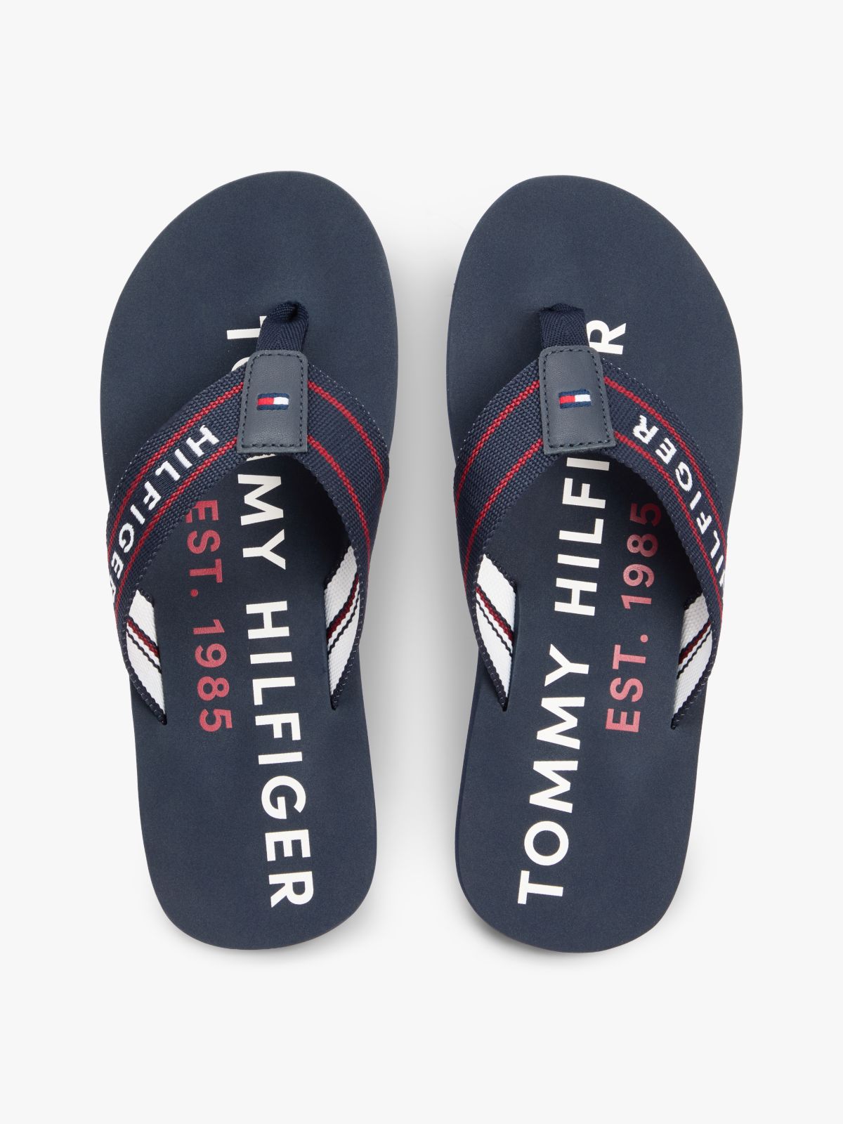 Webbing Strap Logo Flip-Flops — Blue