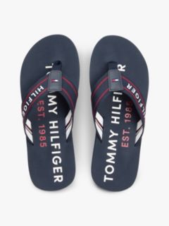 Webbing Strap Logo Flip-Flops — Blue 3
