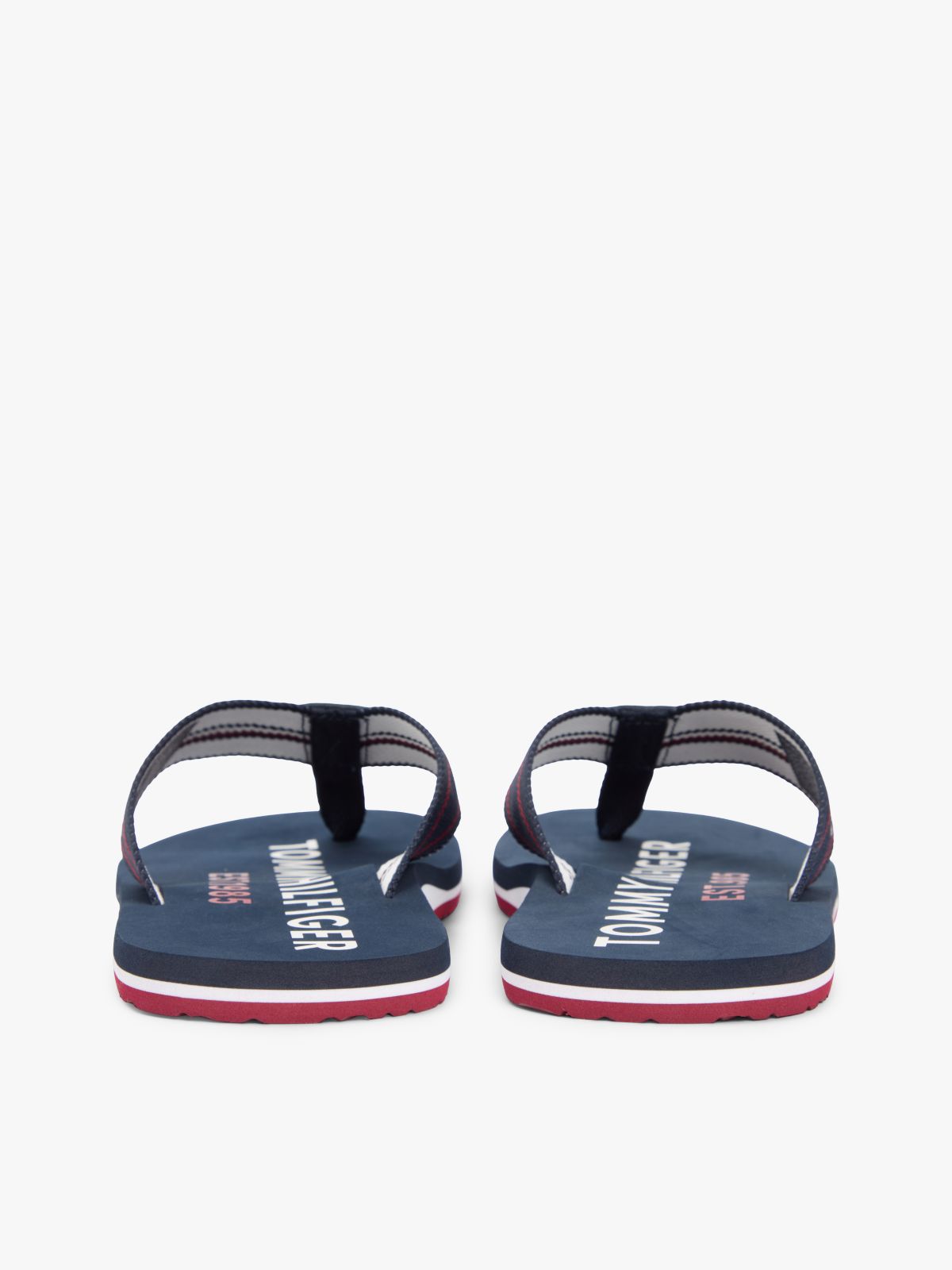 Webbing Strap Logo Flip-Flops — Blue