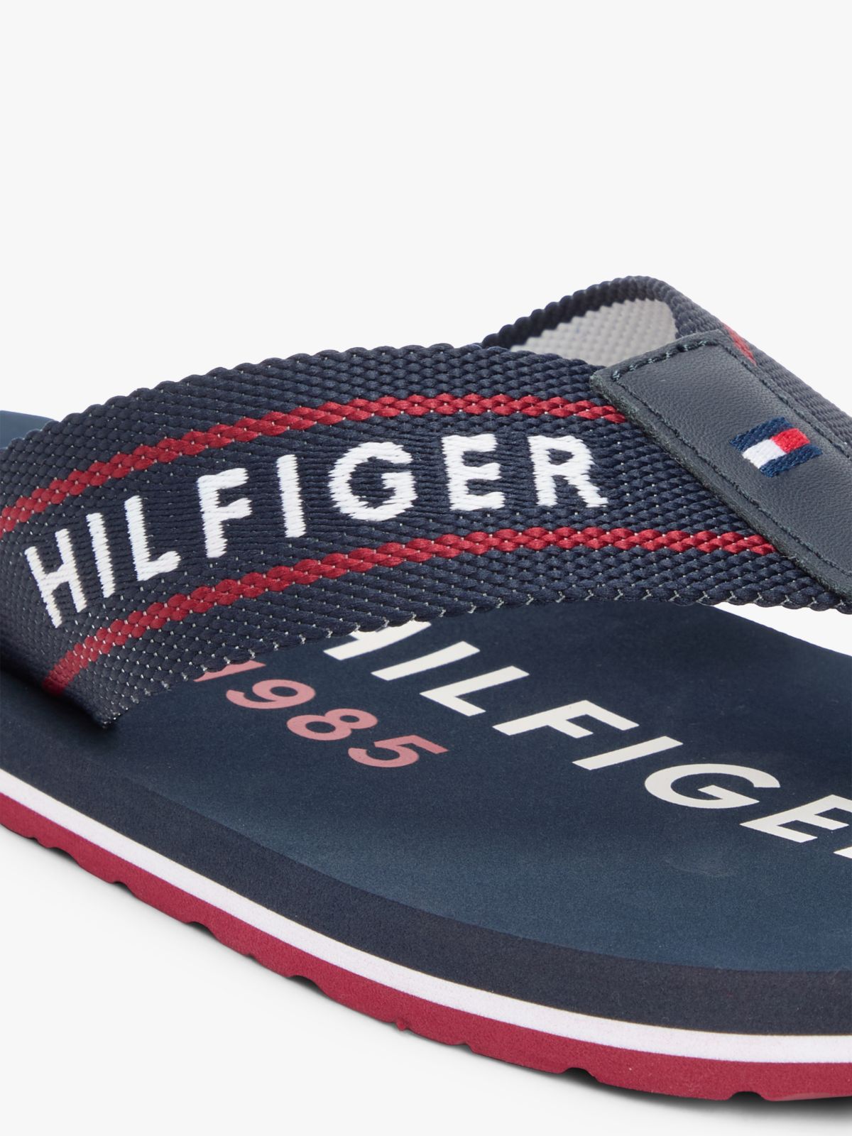 Webbing Strap Logo Flip-Flops — Blue