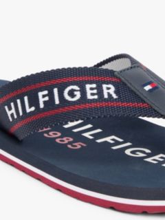 Webbing Strap Logo Flip-Flops — Blue 6