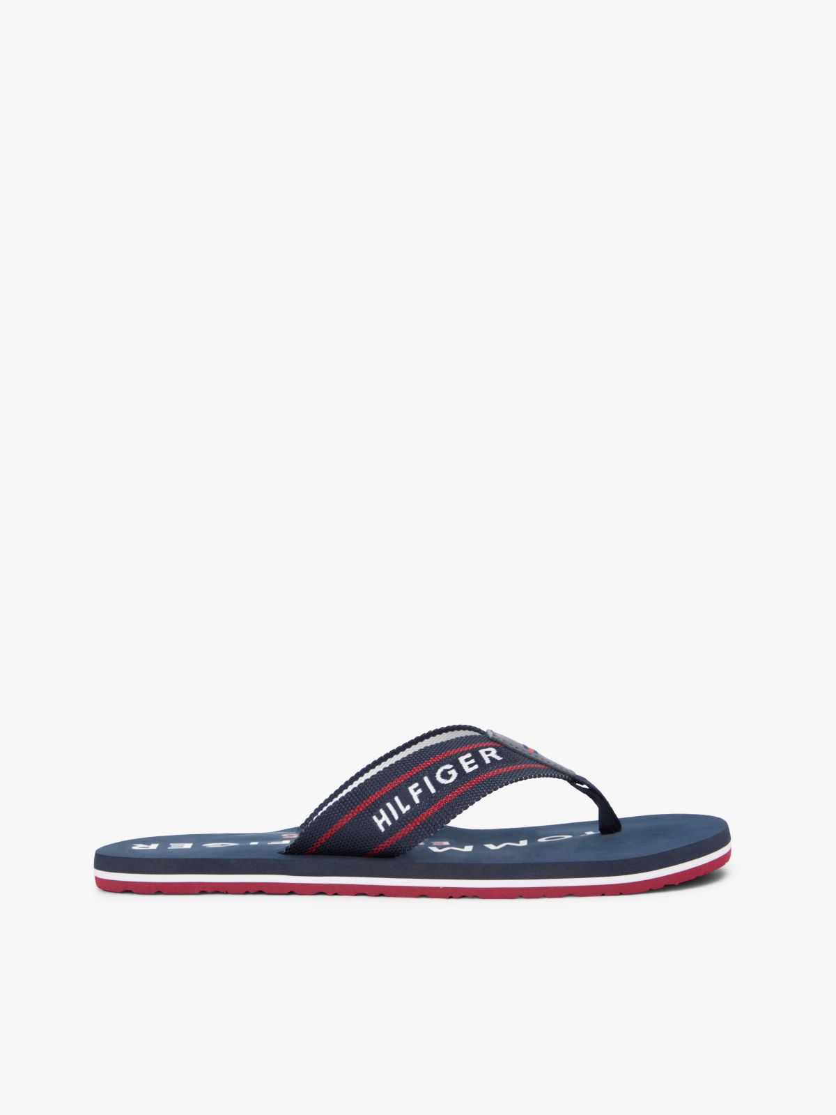 Webbing Strap Logo Flip-Flops — Blue