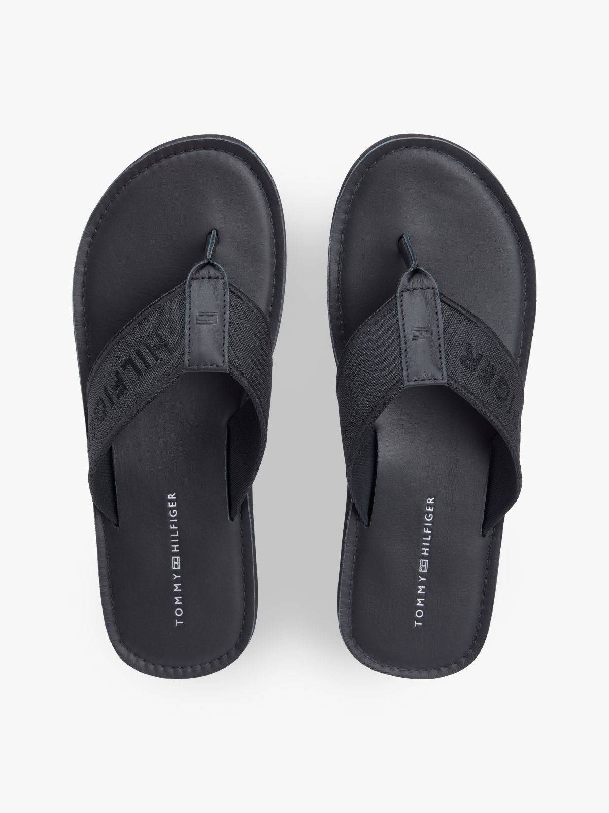 Jacquard Logo Flip-Flops — Black