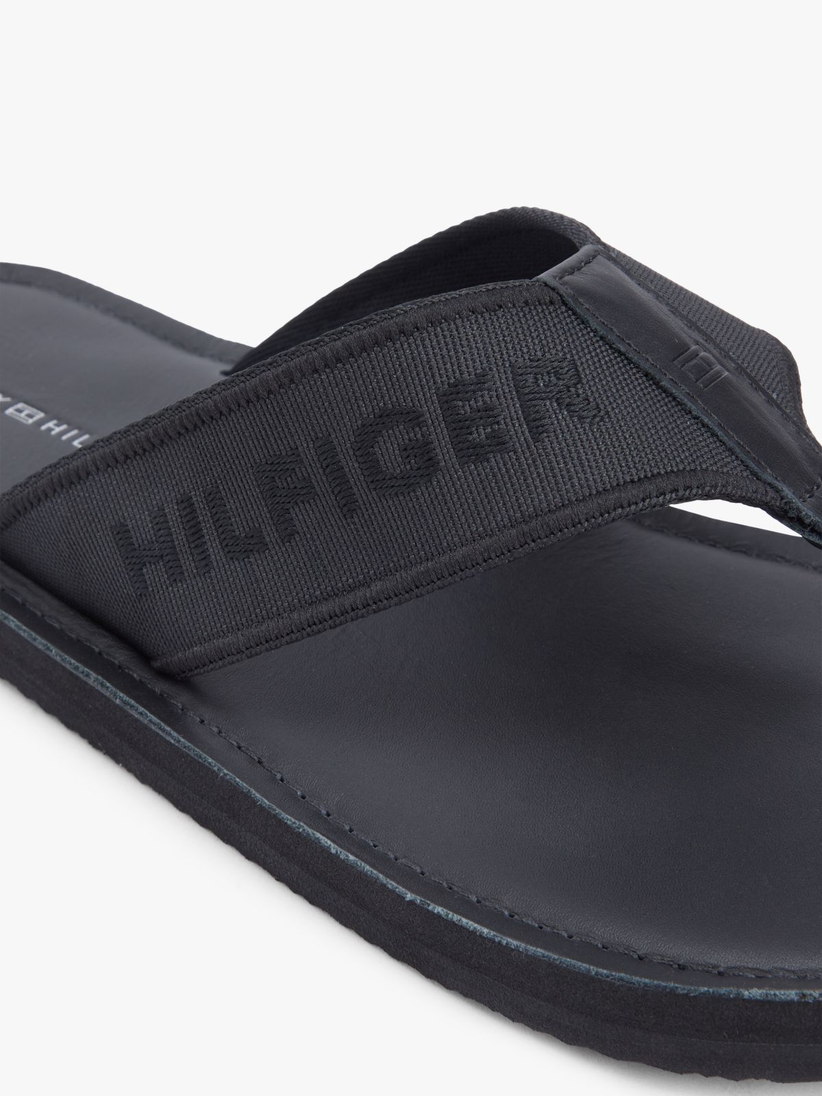 Jacquard Logo Flip-Flops — Black
