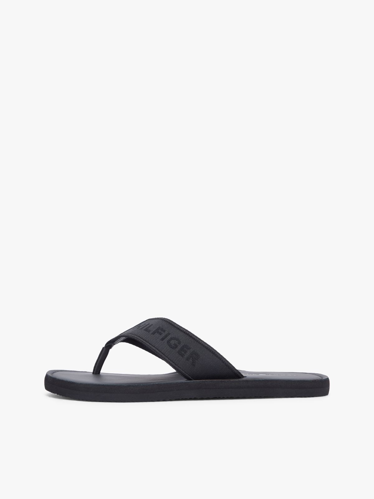 Jacquard Logo Flip-Flops — Black
