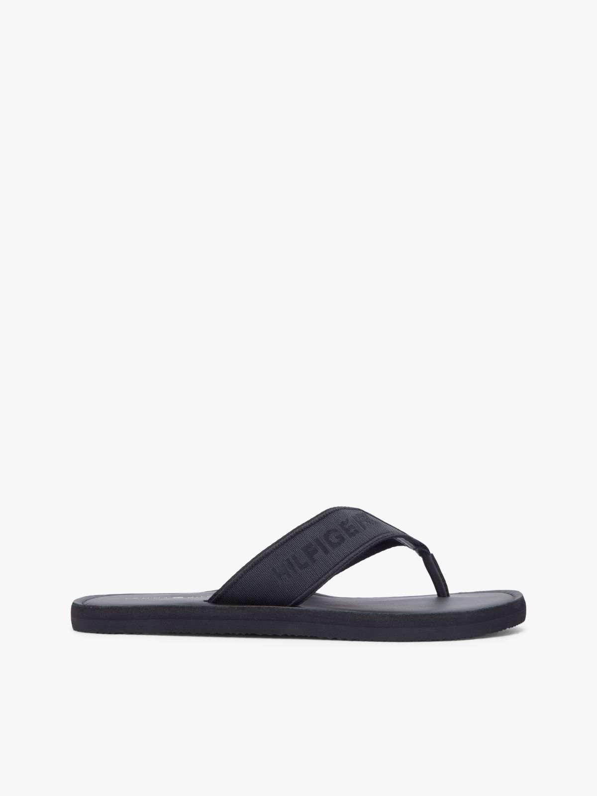 Jacquard Logo Flip-Flops — Black