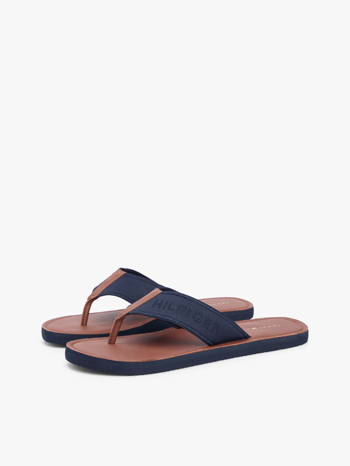 Jacquard Logo Flip-Flops — Blue