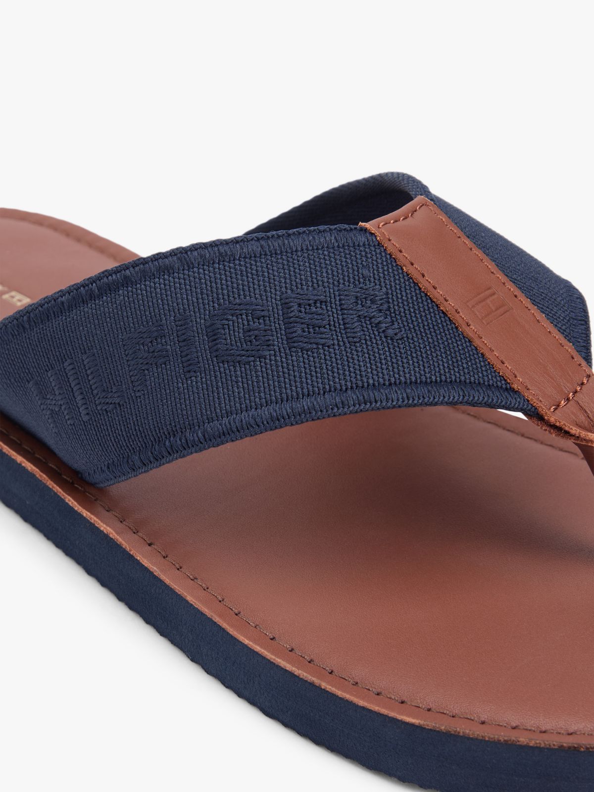 Jacquard Logo Flip-Flops — Blue