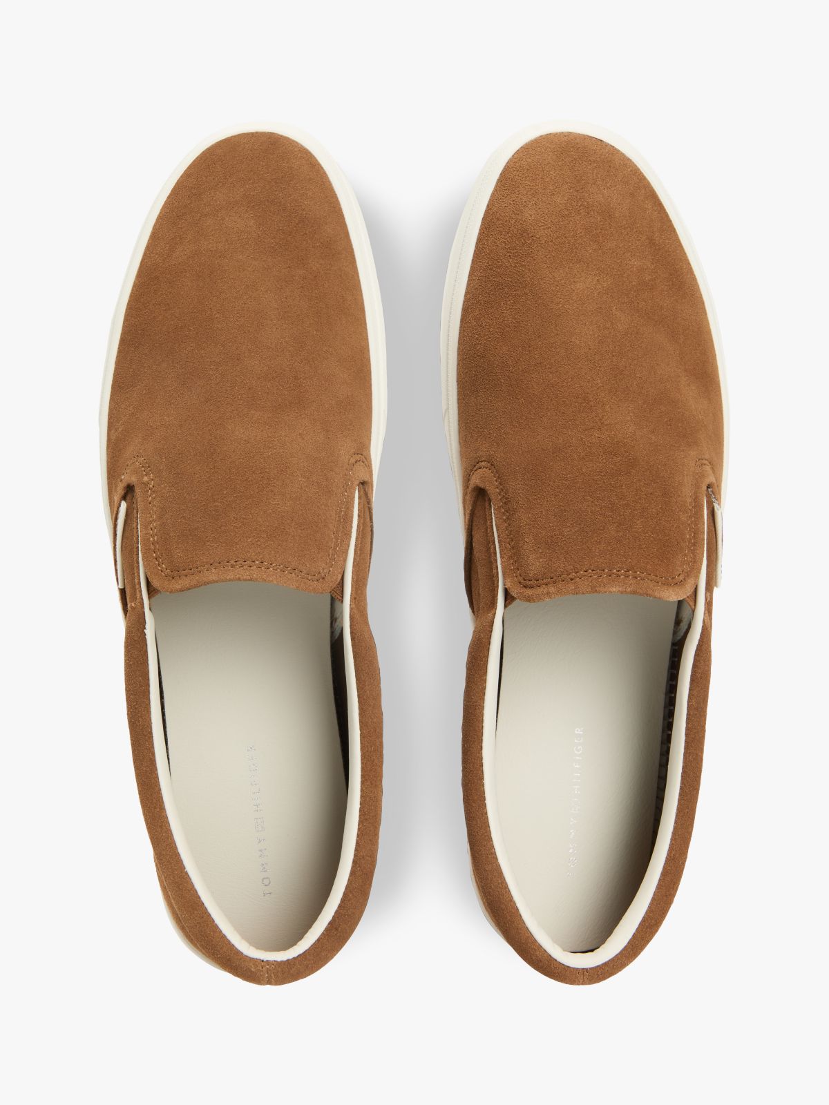 Suede Slip-on Cupsole Trainers — Brown