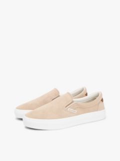 Suede Slip-on Cupsole Trainers — Khaki 2