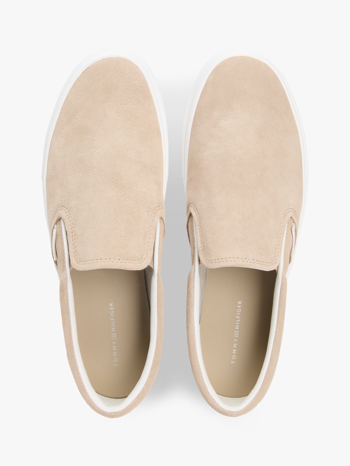 Suede Slip-on Cupsole Trainers — Khaki