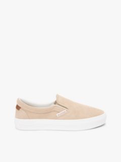 Suede Slip-on Cupsole Trainers — Khaki 1