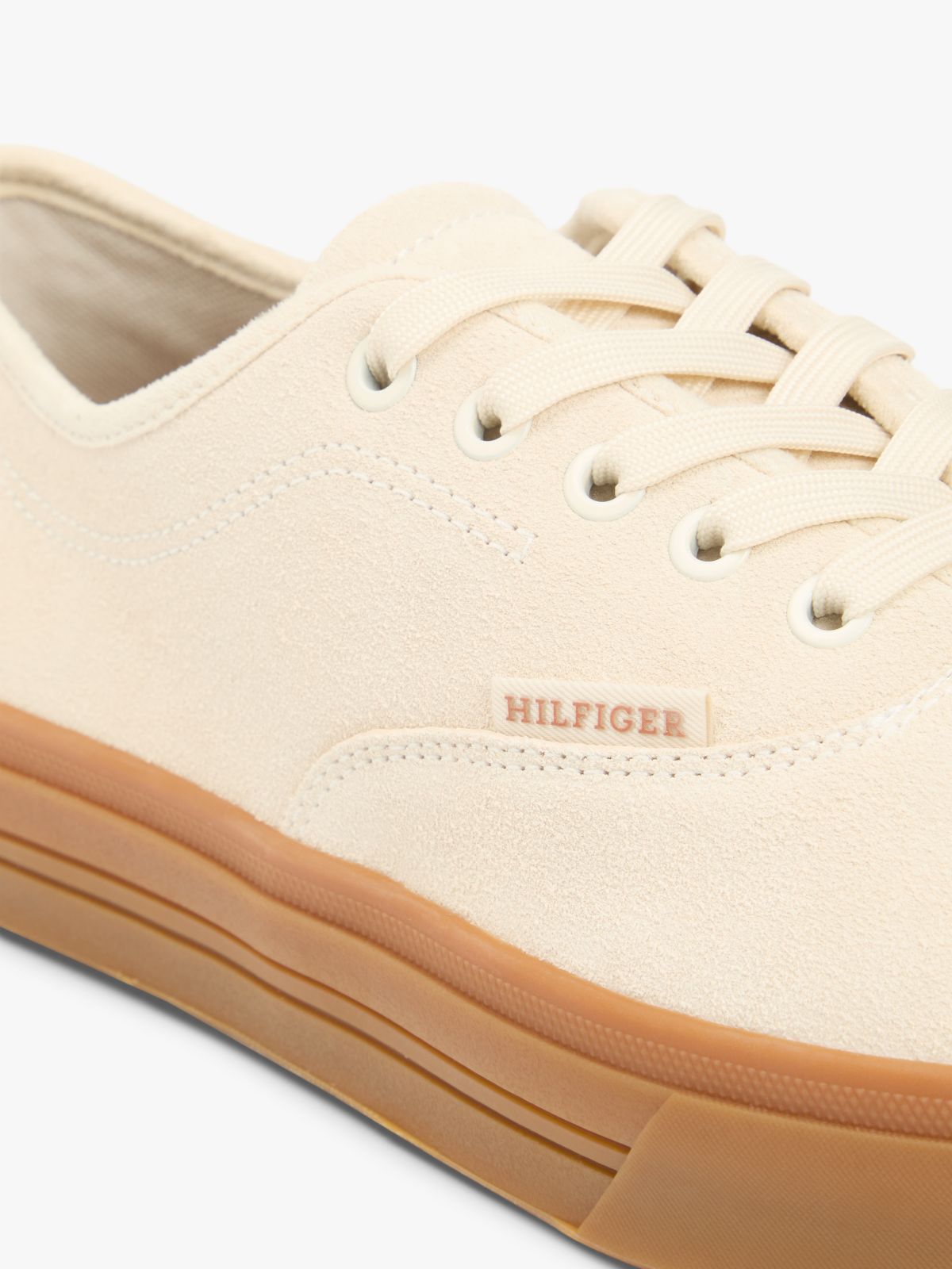 Suede Hilfiger Monotype Cupsole Trainers — Beige