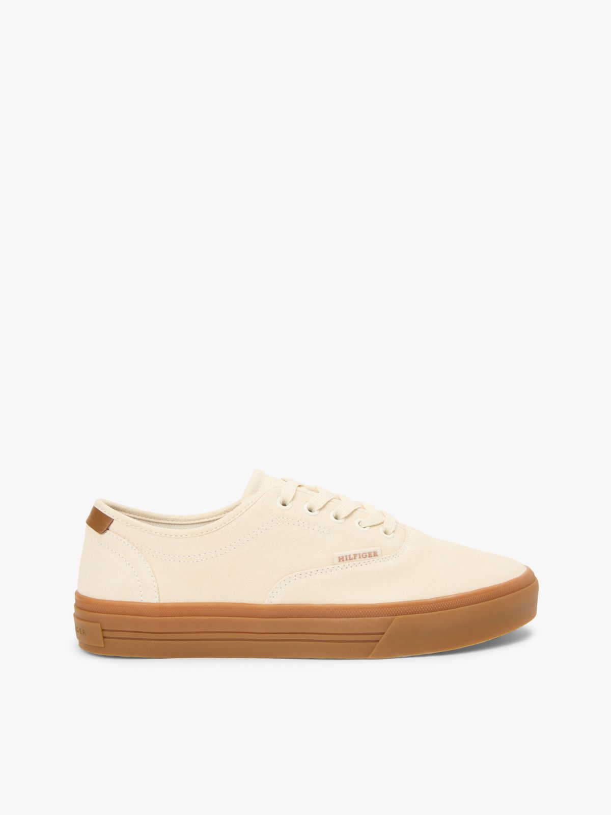 Suede Hilfiger Monotype Cupsole Trainers — Beige
