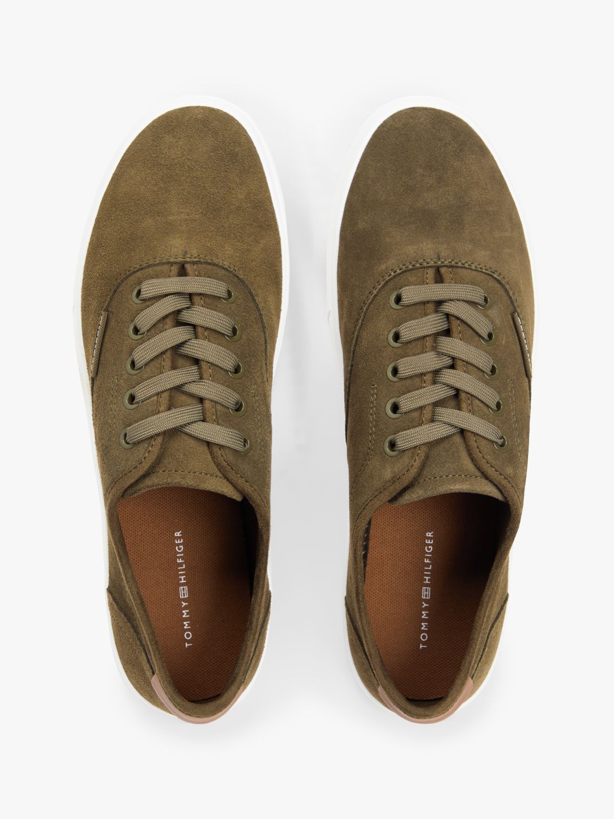 Suede Hilfiger Monotype Cupsole Trainers — Green