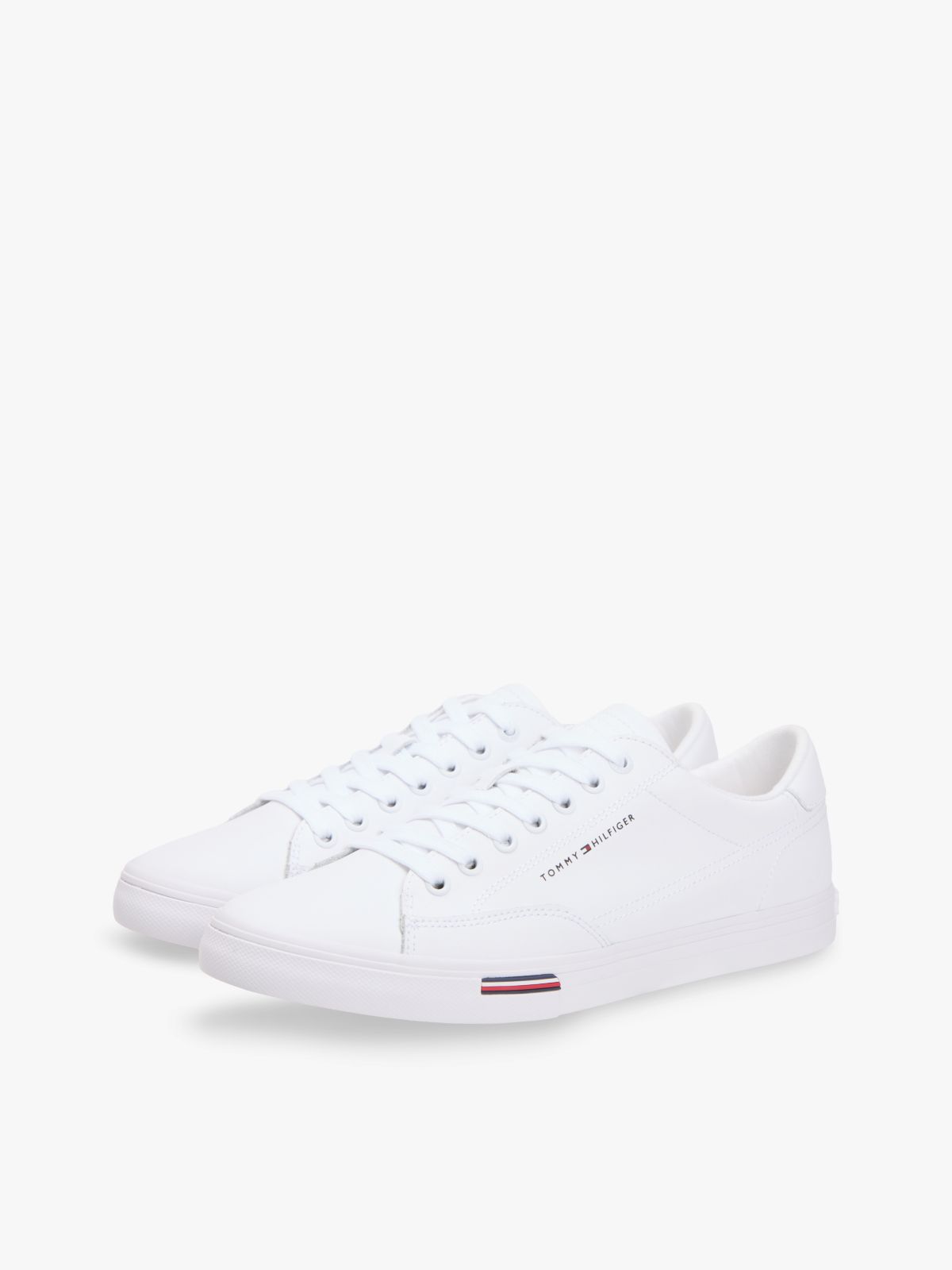 Signature Midsole Lace-Up Trainers With Leather — White