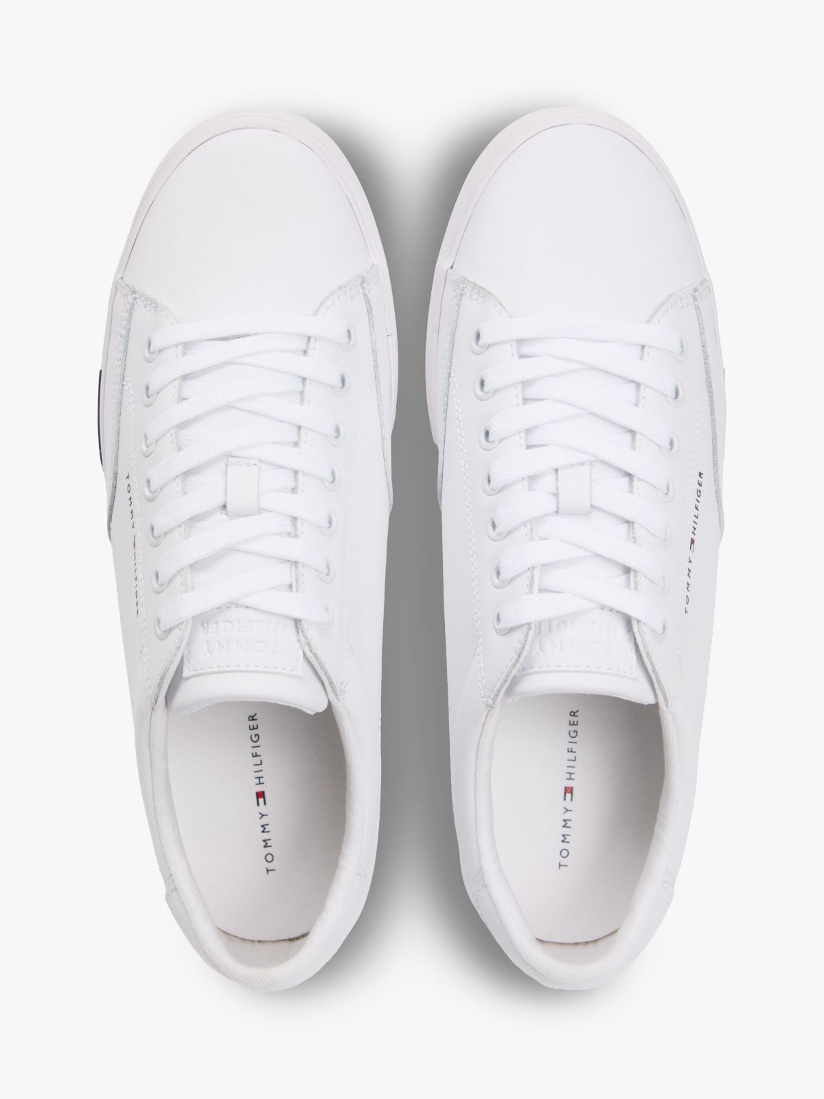Signature Midsole Lace-Up Trainers With Leather — White