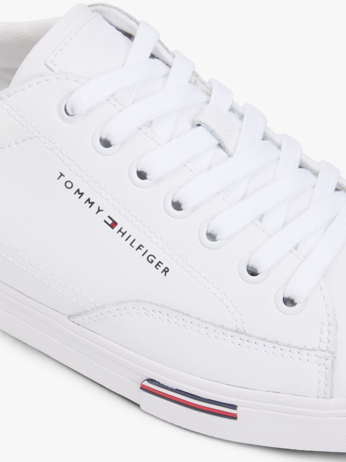 Signature Midsole Lace-Up Trainers With Leather — White