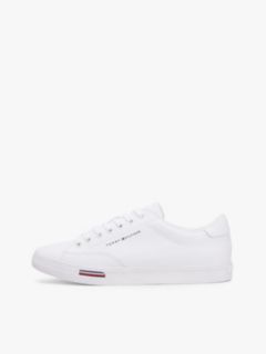 Signature Midsole Lace-Up Trainers With Leather — White 7