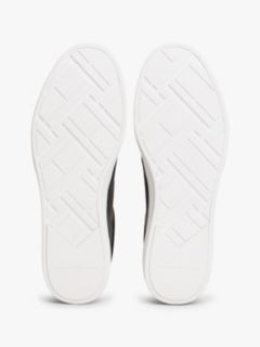 Luxe Metallic Logo Leather Trainers — Black 5