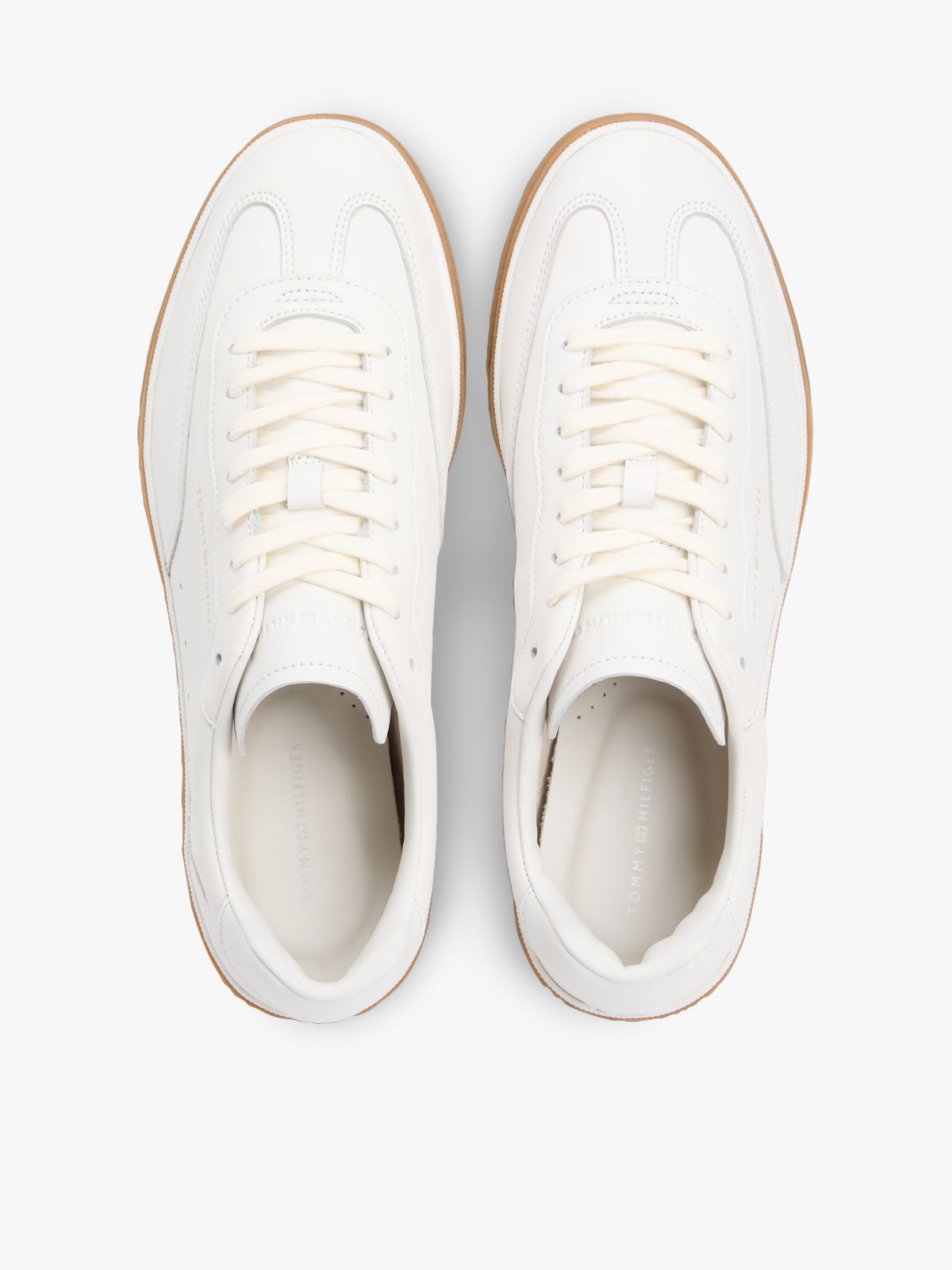 Luxe Metallic Logo Leather Trainers — White