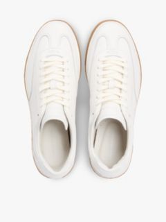 Luxe Metallic Logo Leather Trainers — White 3