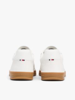 Luxe Metallic Logo Leather Trainers — White 4