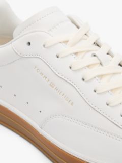 Luxe Metallic Logo Leather Trainers — White 6