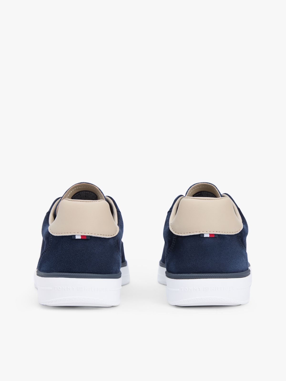 Luxe Embossed Logo Suede Trainers — Blue
