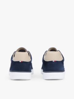 Luxe Embossed Logo Suede Trainers — Blue 4