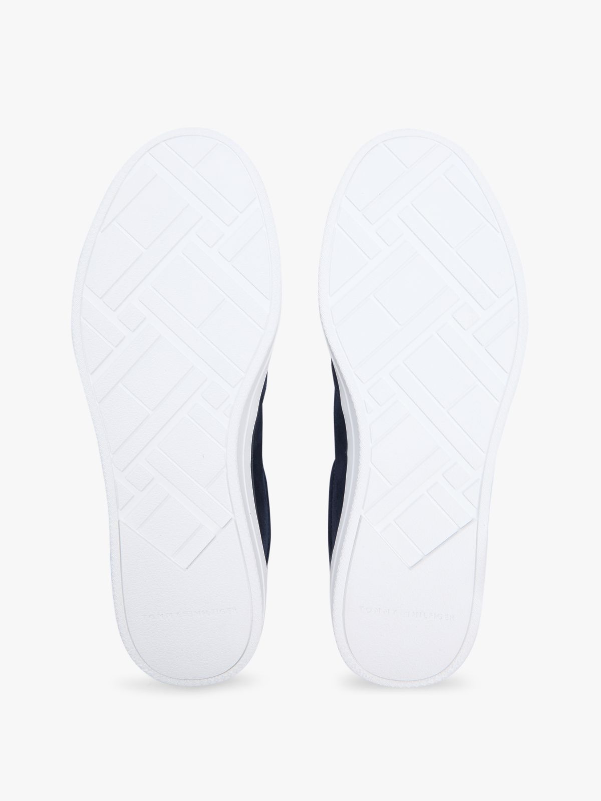 Luxe Embossed Logo Suede Trainers — Blue