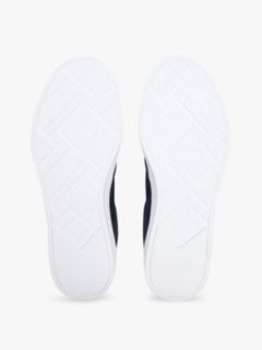 Luxe Embossed Logo Suede Trainers — Blue 5