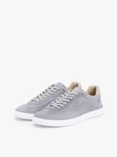 Luxe Embossed Logo Suede Trainers — Grey 2