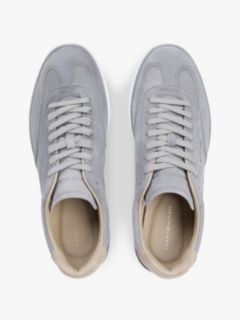 Luxe Embossed Logo Suede Trainers — Grey 3