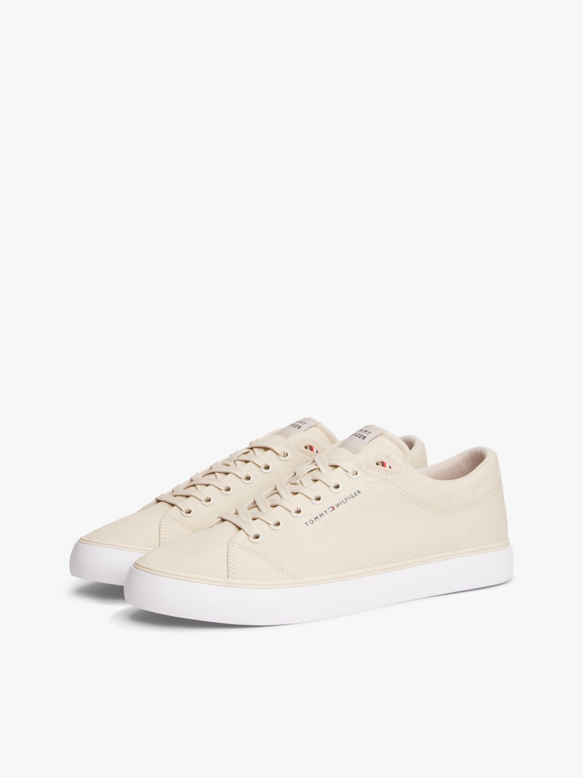 Logo Canvas Trainers — Beige