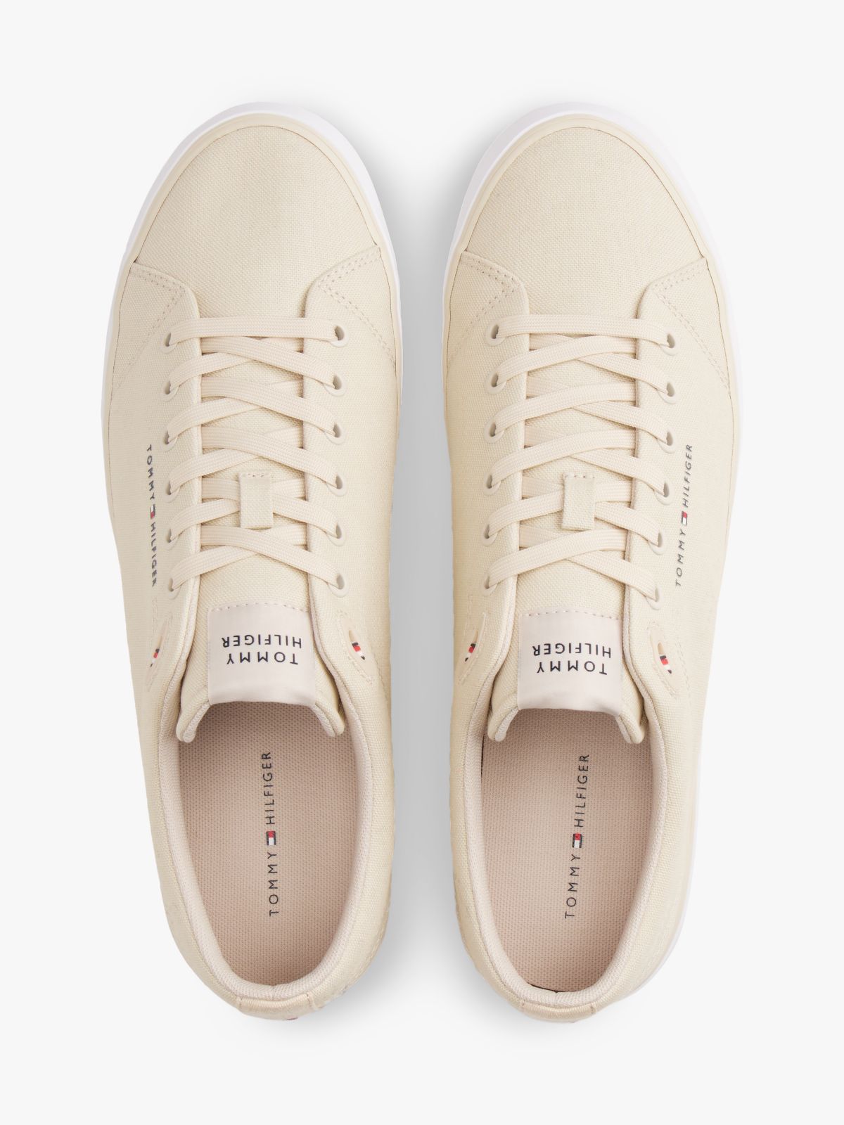 Logo Canvas Trainers — Beige