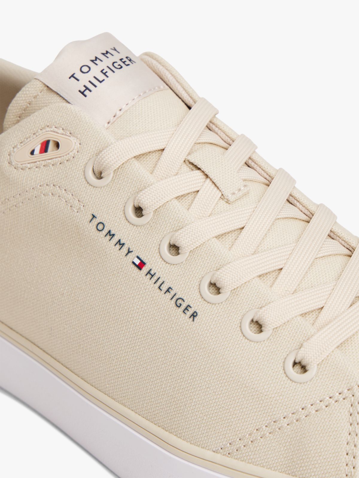 Logo Canvas Trainers — Beige