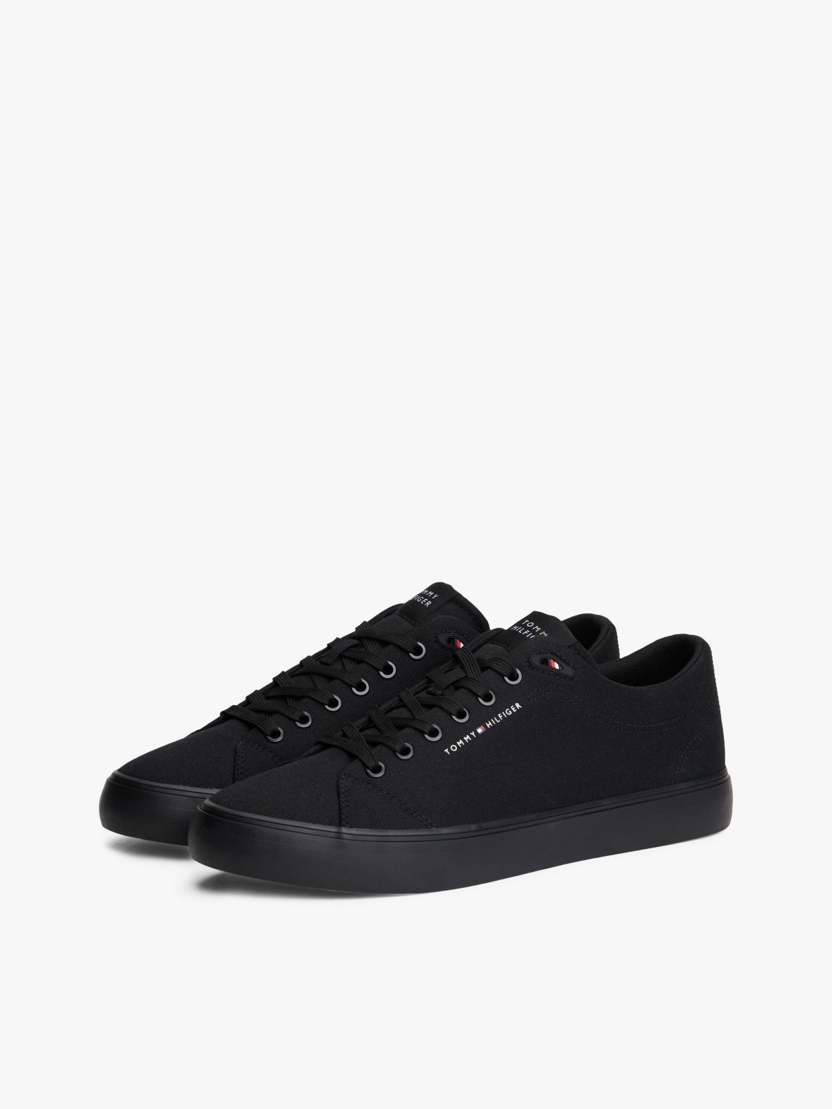 Logo Canvas Trainers — Black